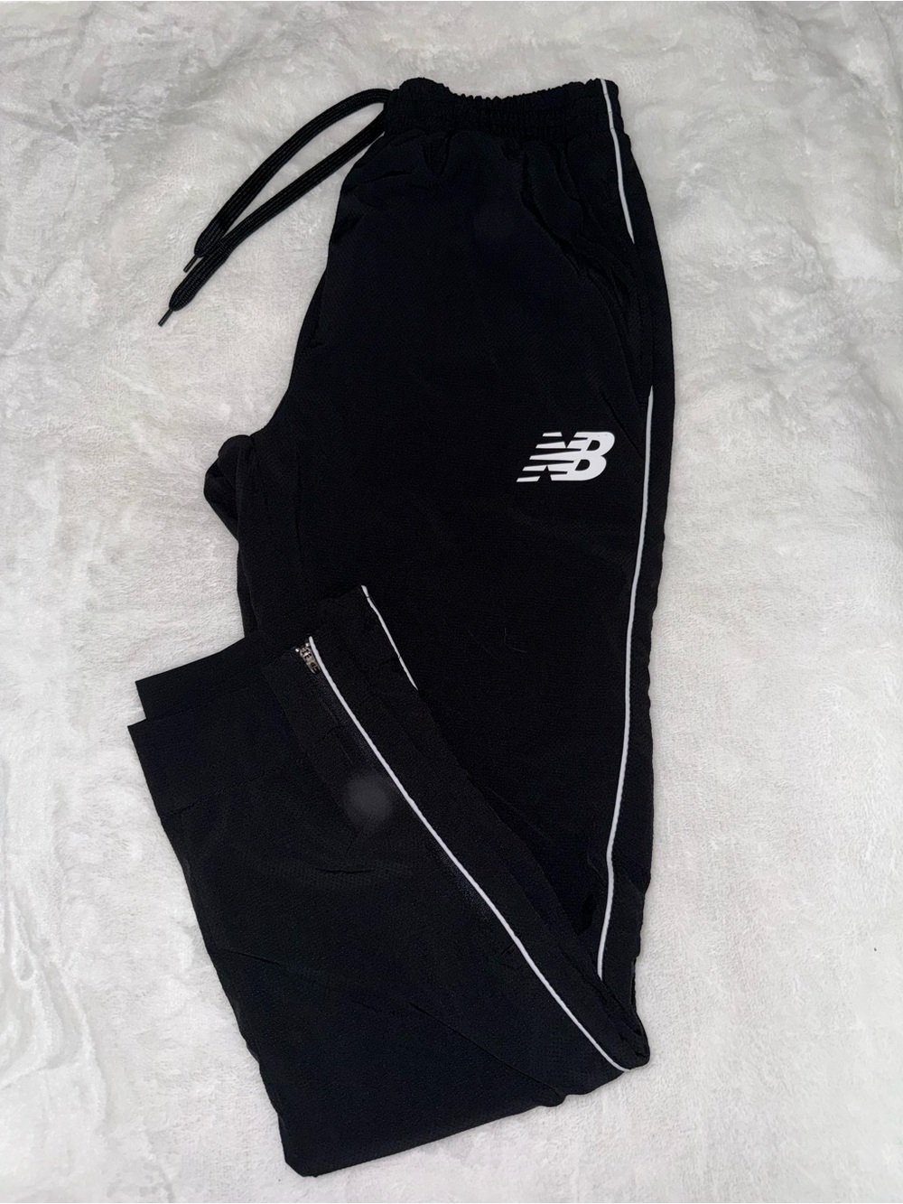 New Balance Black Joggers with White Piping